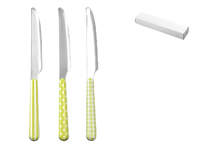 Home 6x Coltelli In Acciaio Inox Da Tavola Provence Con Decoro Verde