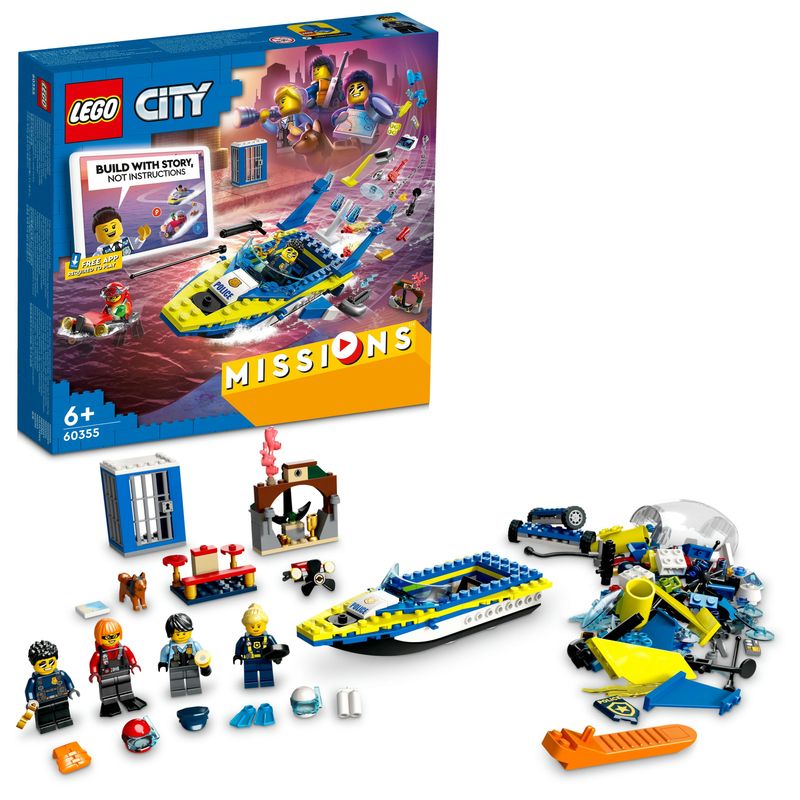 LEGO-City-60355-Missioni-Investigative-della-Polizia-Marittima-Set-di-Costruzioni-con-Avventura-Digitale-Interattiva