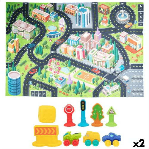 Colorbaby Tappeto da gioco Colorbaby Città Plastica (2 Unità)