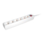 Equip Regleta Alimentacion - 6 Tomas Schuko  - Interruptor On/Off - Proteccion Infantil - Color Blanco