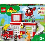 LEGO DUPLO 10970 Caserma Dei Pompieri ed Elicottero, Giochi Creativi ed Educativi per Bambini di 2+ Anni