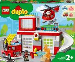 LEGO-DUPLO-10970-Caserma-Dei-Pompieri-ed-Elicottero-Giochi-Creativi-ed-Educativi-per-Bambini-di-2--Anni-Camion-Giocattolo