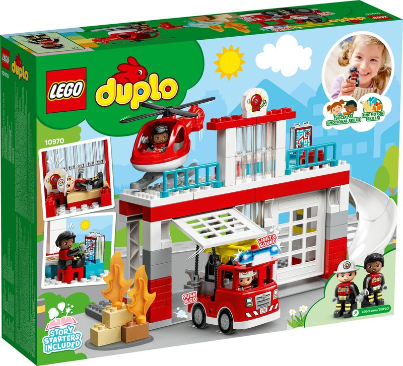 LEGO-DUPLO-10970-Caserma-Dei-Pompieri-ed-Elicottero-Giochi-Creativi-ed-Educativi-per-Bambini-di-2--Anni-Camion-Giocattolo