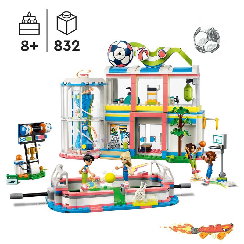 LEGO-Friends-41744-Centro-Sportivo-Gioco-del-Calcio-Basket-Tennis-Parete-da-Arrampicata-e-4-Mini-Bamboline-per-Bambini-8-