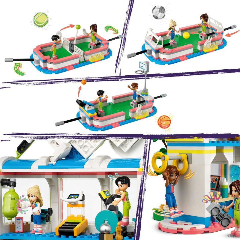 LEGO-Friends-41744-Centro-Sportivo-Gioco-del-Calcio-Basket-Tennis-Parete-da-Arrampicata-e-4-Mini-Bamboline-per-Bambini-8-