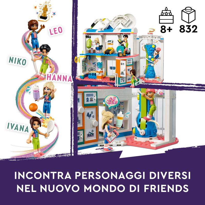 LEGO-Friends-41744-Centro-Sportivo-Gioco-del-Calcio-Basket-Tennis-Parete-da-Arrampicata-e-4-Mini-Bamboline-per-Bambini-8-