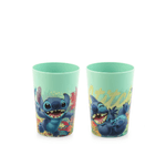 Lulabi 6x Bicchiere Stitch Hawaii in polipropilene decorato cl 25. BPA FREE