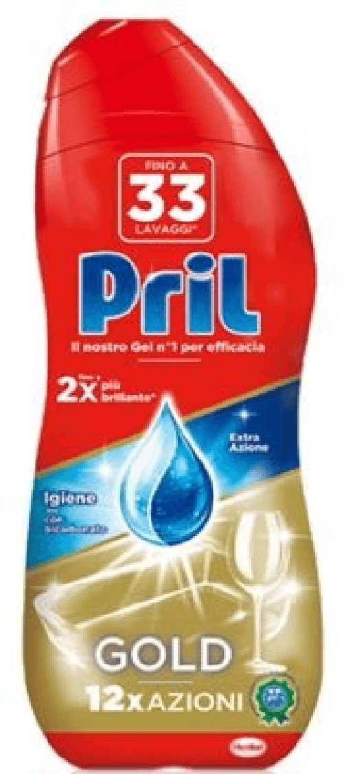 Pril 10x Bundle Pril Gel Lavastoviglie 600 Ml. Igiene Gold