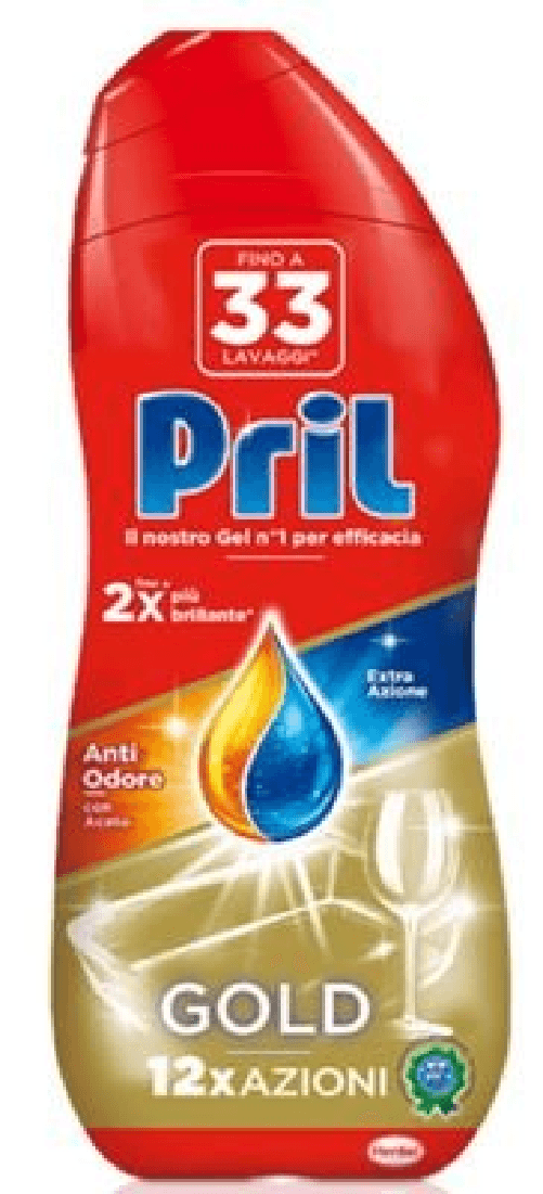 Pril 8x Bundle Pril Gel Lavastoviglie 600 Ml. Aceto