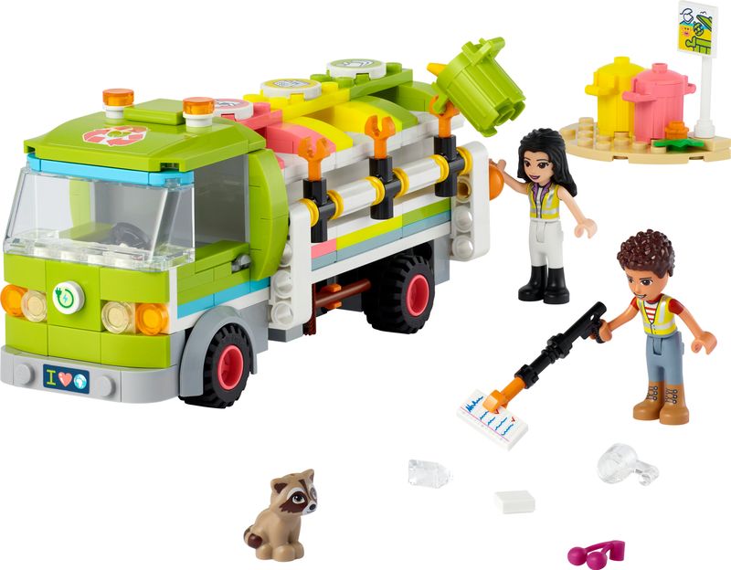 LEGO-Friends-41712-Camion-Riciclaggio-Rifiuti-Mini-Bambolina-Emma-Nettezza-Urbana-Giocattolo-Giochi-per-Bambini-dai-6-Anni