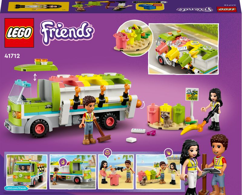 LEGO-Friends-41712-Camion-Riciclaggio-Rifiuti-Mini-Bambolina-Emma-Nettezza-Urbana-Giocattolo-Giochi-per-Bambini-dai-6-Anni