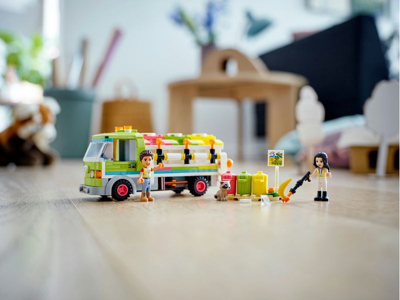 LEGO-Friends-41712-Camion-Riciclaggio-Rifiuti-Mini-Bambolina-Emma-Nettezza-Urbana-Giocattolo-Giochi-per-Bambini-dai-6-Anni