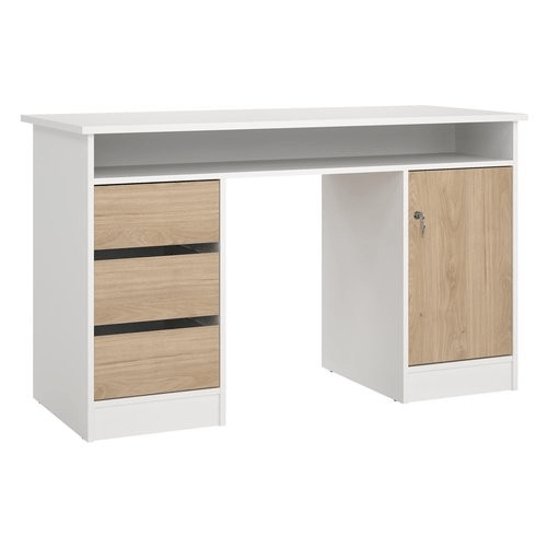 Tvilum Scrivania FUNCTION PLUS Bianco e Jackson hickory