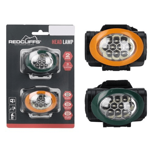 Redcliffs Torcia elettrica frontale Set 2 pezzi Verde e Giallo