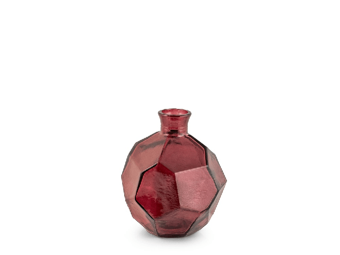 H&h H&amp;H Vaso Modern in vetro riciclato viola cm. 18
