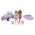 Mattel Set bambola BARBIE 2 pz con Jeep e Motoscafo