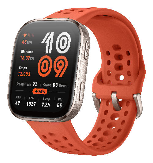 Amazfit Bip 6 Red 5 cm (1.97") AMOLED Digitale 390 x 450 Pixel Touch screen Oro GPS (satellitare)