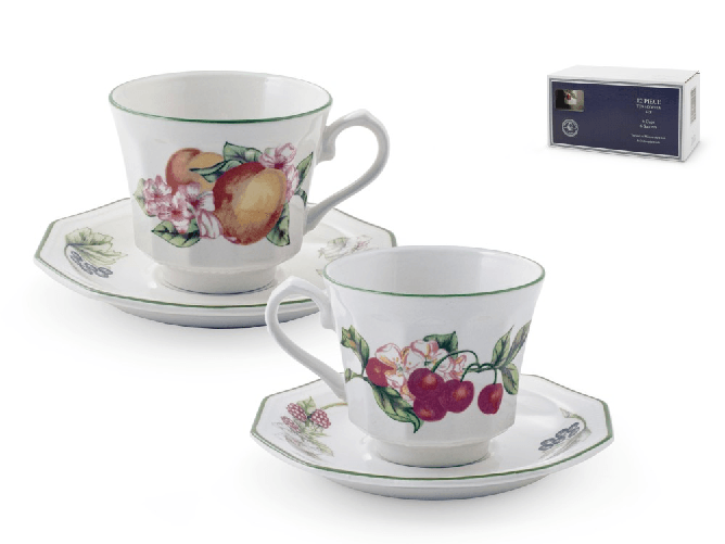 Churchill  6x Tazze Da Tè Victorian Orchard Realizzata In Earthenware Con Piattini Cc220, Multicolore
