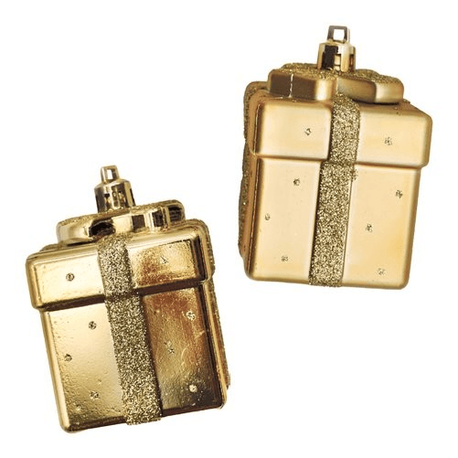 Pre Qu' Italia Decoro Pre Qu' Italia B5280 Set 2 Pacchetti Regalo Oro glitter Assorti