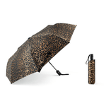 Royal Norfolk Ombrello pieghevole in tessuto idrorepellente, antivento leopardato cm 100