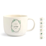 H&h 6x Tazze Jumbo H&amp;H Botanic In New Bone China Assortiti Cc350
