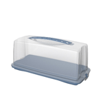 Rotho Porta torte in polipropilene ,vassoio colore BLU coperchio trasparente cm 36x16,5x16,5