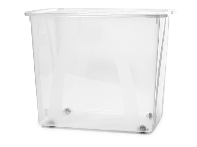 Rotho Box Lona in polipropilene con coperchio e ruote. Cm 58 x 47 x 39. lt.70