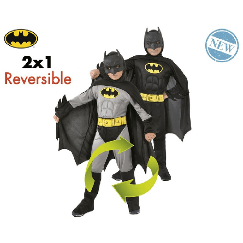 BigBuy Carnival Costume per Bambini Batman Reversibile (Ricondizionati A)
