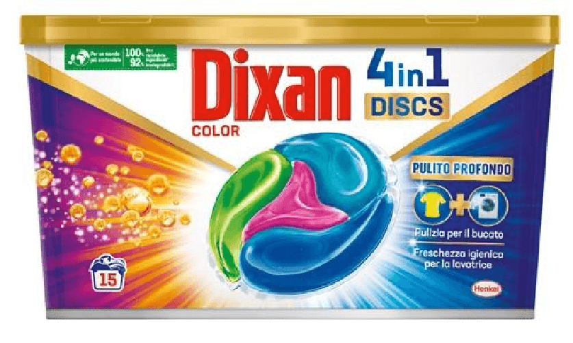 Dixan 8x Bundle Dixan Lavatrice Capsule Discs 14/15 Color *New