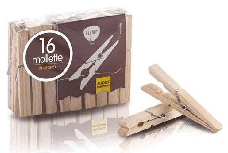 Crazystock Selected 36x Bundle Molle Pinza Legno X 16 Cm 9 Bucato
