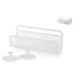 H&h H&amp;H Porta spugne con ventosa in rete di ferro bianco cm 17x5x7.