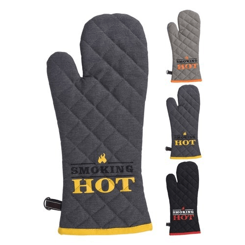 Bbq Guanto barbecue SMOKING HOT Cotone trapuntato COLORI E FANTASIA ASSORTITI