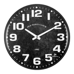 Lowell Orologio da parete JUSTAMINUTE Old Town Nero