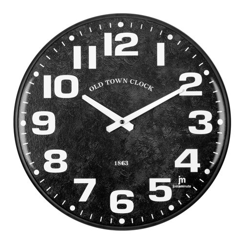 Lowell Orologio da parete JUSTAMINUTE Old Town Nero
