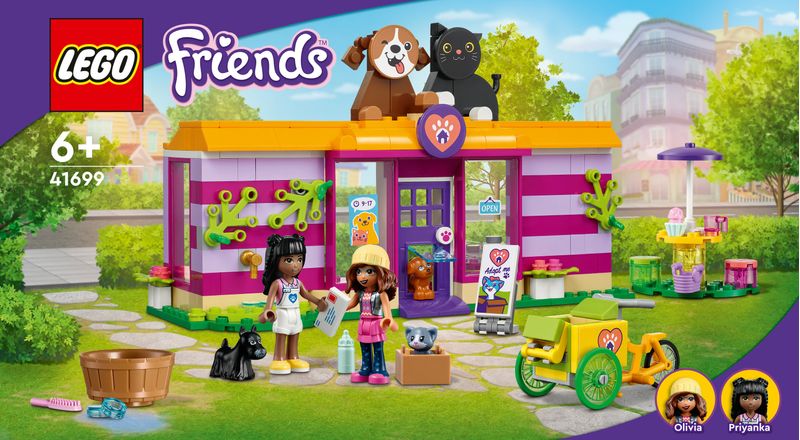 LEGO-Friends-41699-Il-Caffe--di-Adozione-dei-Cuccioli-Parco-Giochi-Animali-Giocattolo-per-Bambini-dai-6-Anni-in-su