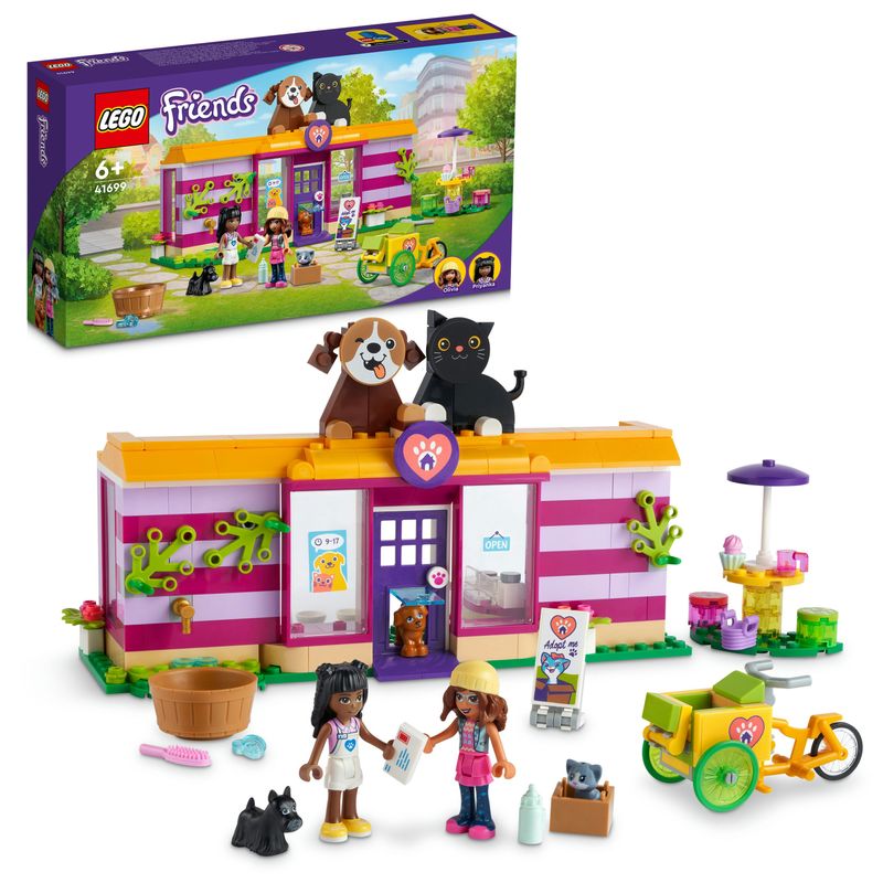 LEGO-Friends-41699-Il-Caffe--di-Adozione-dei-Cuccioli-Parco-Giochi-Animali-Giocattolo-per-Bambini-dai-6-Anni-in-su