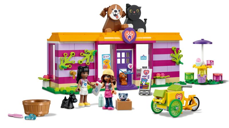 LEGO-Friends-41699-Il-Caffe--di-Adozione-dei-Cuccioli-Parco-Giochi-Animali-Giocattolo-per-Bambini-dai-6-Anni-in-su