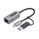 Startech.com adattatore da usb-c a ethernet con dongle usb-a, 10/100/1000mbps, adattatore di rete da usb 3