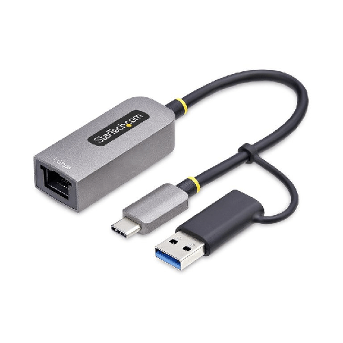Startech.com adattatore da usb-c a ethernet con dongle usb-a, 10/100/1000mbps, adattatore di rete da usb 3