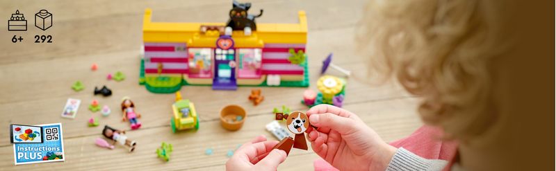 LEGO-Friends-41699-Il-Caffe--di-Adozione-dei-Cuccioli-Parco-Giochi-Animali-Giocattolo-per-Bambini-dai-6-Anni-in-su