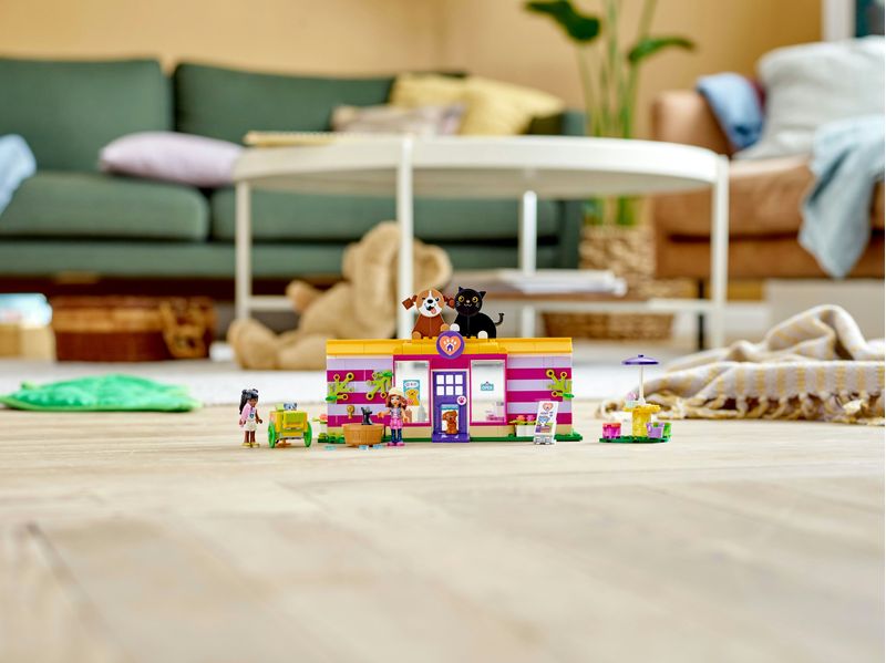 LEGO-Friends-41699-Il-Caffe--di-Adozione-dei-Cuccioli-Parco-Giochi-Animali-Giocattolo-per-Bambini-dai-6-Anni-in-su