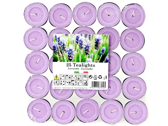 H&h 17x Confezioni 25 Candele Tealight Emotion Profumati Lavanda