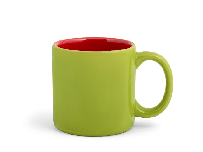 H&h 12x Tazze H&amp;H in ceramica verde lime e rosso con capacità di cl 36