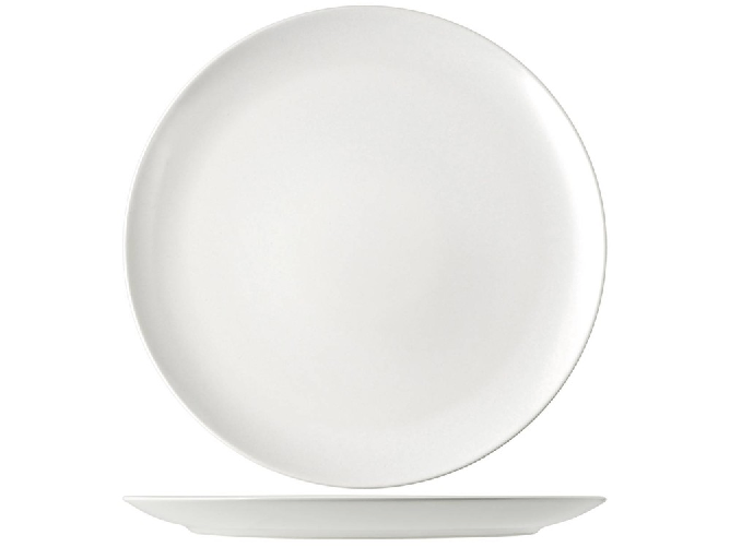 H&h 6 Piatti In Stoneware Denver Bianco Tondo 32 H&amp;H