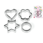 Habi 6x Confezioni 8 Tagliabiscotti Inox Assortiti Linea Pasticceria Habi