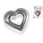 Habi 6x Confezioni 5 Tagliabiscotti Inox Cuore Linea Pasticceria Habi