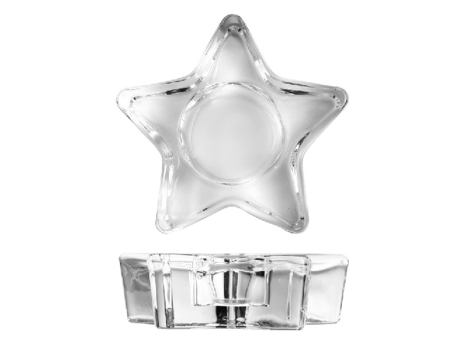 H&h 4x Porta Tealight In Vetro, 10 Cm, Trasparente H&amp;H