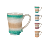 H&h 4 Mug in stoneware/gres Java Colore Assortiti Cc235 H&amp;H