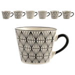 H&h 6 Tazze Jumbo in stoneware/gres Decoro Vhera Assortiti Cc340 H&amp;H