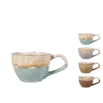 H&h 4 Tazze Caffe' in stoneware/gres Malika Senza Piatto 4 Color1 misti H&amp;H